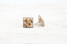 Load image into Gallery viewer, Stud earrings with real lavender, wild carrot and spirea flowers
