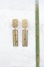 Load image into Gallery viewer, Drop earrings with palm leaf inserts
