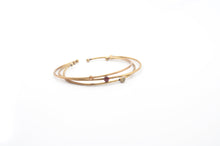 Load image into Gallery viewer, Minimal and elegant brass bracelets, with mini resin gems with saffron, gold and aventurine
