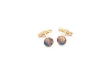 Load image into Gallery viewer, Cufflinks for men in brass with inclusions of marine and plastic materials
