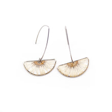 Load image into Gallery viewer, Half moon and half daisy drop earrings
