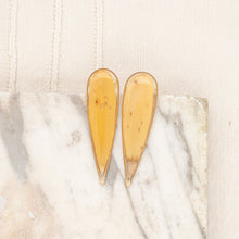 Load image into Gallery viewer, Pendant earrings in resin with bamboo leaf
