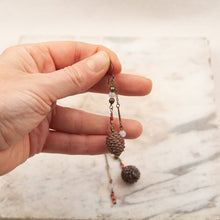 Load image into Gallery viewer, Drop earrings with real mini pine cones
