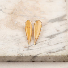 Load image into Gallery viewer, Pendant earrings in resin with bamboo leaf
