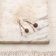 Load image into Gallery viewer, Drop earrings with real mini pine cones
