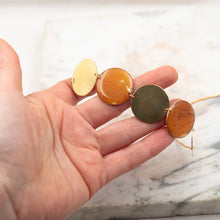 Load image into Gallery viewer, Choker necklace with brass pendants and apricot leaves
