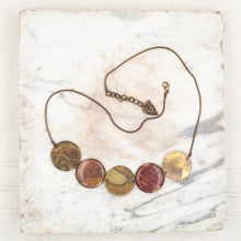 Load image into Gallery viewer, Choker necklace with brass pendants and eucalyptus leaves
