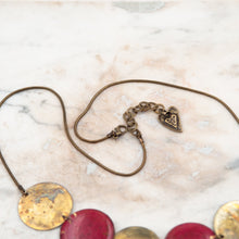 Load image into Gallery viewer, Choker necklace with brass pendants and real leaves
