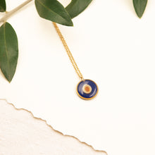 Load image into Gallery viewer, Necklace with blue resin pendant and Apulian umbrella seed
