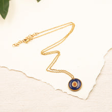 Load image into Gallery viewer, Necklace with blue resin pendant and Apulian umbrella seed
