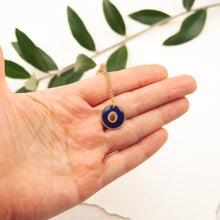 Load image into Gallery viewer, Necklace with blue resin pendant and Apulian umbrella seed
